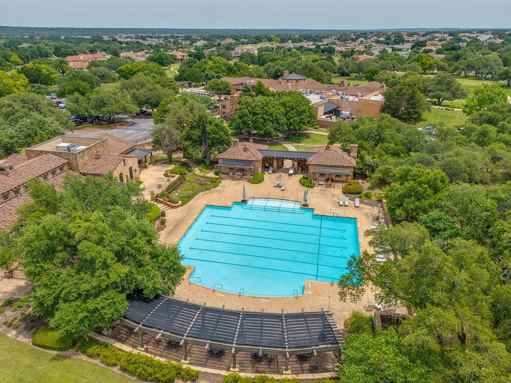 Aerial view of Cimarron Hills pool and clubhouse